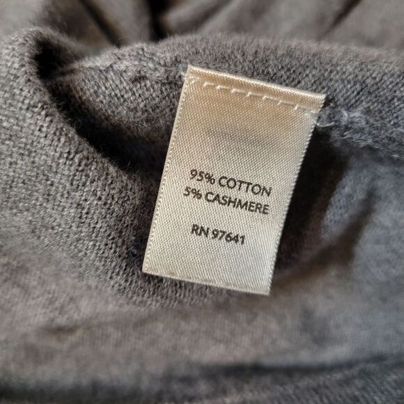 J. Jill Pure Jill Cotton Cashmere Gray Cowl Neck Sweater - Picture 9 of 12